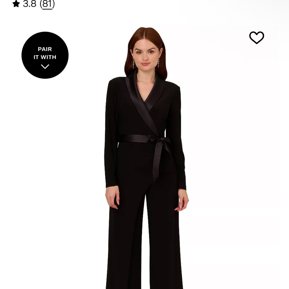 Adrianna Papell Black Wrap Jumpsuit